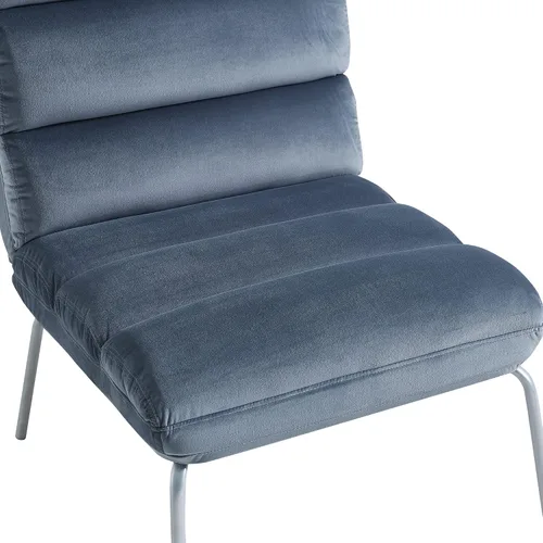 Vista 5 de Classic Brands Eternity - Silla decorativa tapizada sin brazos, azul, moderna de mediados de siglo, ergonómica