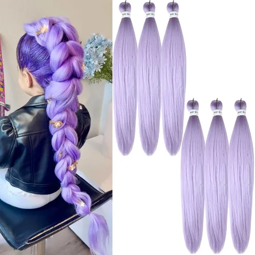Vista 92 de Cabello trenzado para niños preestirado de 16 pulgadas, color negro para niños, trenzas sin nudos