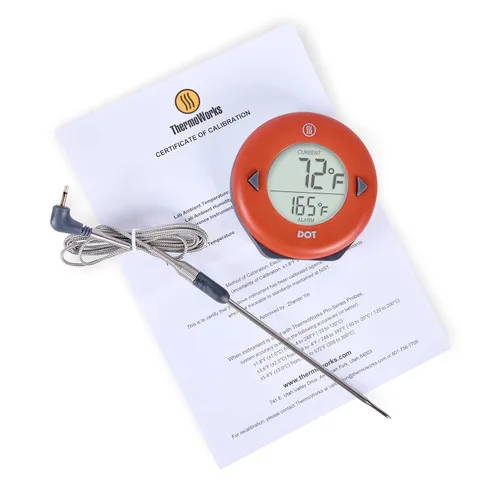 Vista 3 de ThermoWorks DOT — El Termómetro de Alarma Simple Favorito de los Chefs - Rojo Pimienta de Cayena