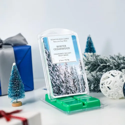 Vista 6 de SCENTORINI Cubos de Cera Derretible, Cera Derretible de Vela de Cedro Invernal con Aroma Fuerte, Cera Perfumada de Soja para Calentador de Cera