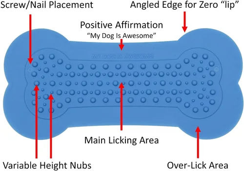 Vista 6 de Perfect Curve Lick Lick Pad Accesorios para perros Accesorio de ducha para mascotas Almohadilla para lamer mantequilla de maní para perros Azul