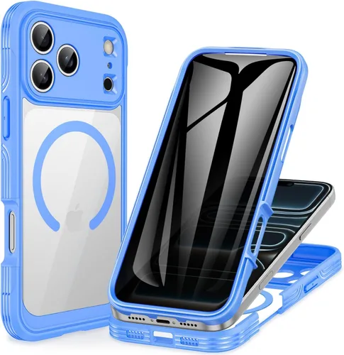 Vista 116 de CENHUFO Funda de privacidad para iPhone 11 Pro, funda de cuerpo completo con protector de pantalla de privacidad de vidrio templado 9H integrado