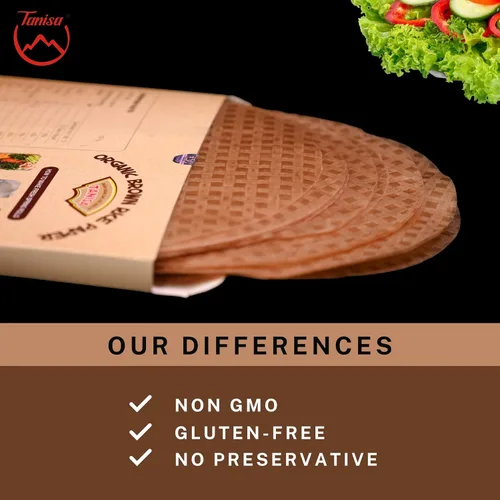 Vista 4 de TANISA Envoltura orgánica del papel del arroz integral, rollos frescos de los envoltorios del papel del arroz del rollo de la primavera sin gluten