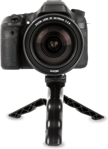 Vista 4 de Ultimaxx Mini trípode de mesa ligero y portátil de 6.5 pulgadas, agarre de pistola para cámaras DSLR y sin espejo, funciona como trípode
