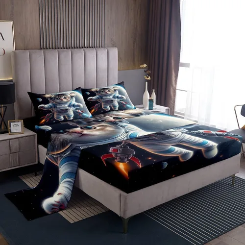Vista 37 de Erosebridal Juego de sábanas de animales de la selva para niñas y niños, juego de sábanas de safari salvaje con diseño de elefante, oso, tigre