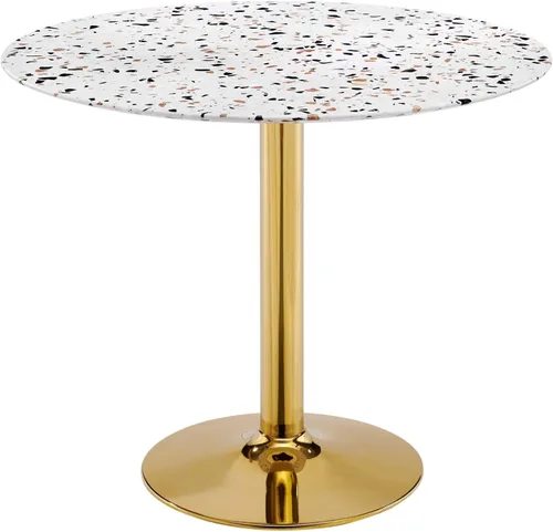 Vista 30 de Modway EEI-4746-GLD-BLK Verne - Mesa de comedor de mármol artificial de 28 pulgadas, color negro dorado