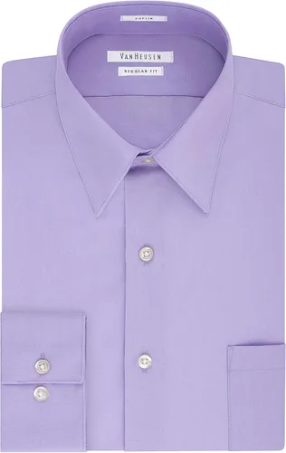 Vista 3 de Van Heusen - Camisa de vestir de popelina para hombre, ajuste estándar, unicolor