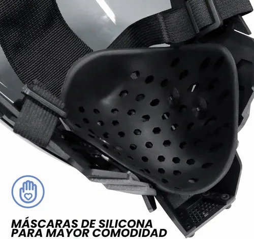 Vista 4 de Máscara punk Airsoft, máscara gótica para disfraz para hombre