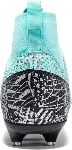 Vista 3 de Biayvisas Tacos de fútbol para hombre y mujer, zapatos de fútbol para interiores, botines altos TF AG FG, botas de fútbol anchas de entrenamiento