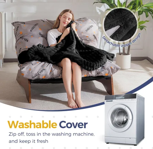 Vista 5 de MAXYOYO Silla ajustable para sala de estar, silla puff de 3 posiciones con funda extraíble, silla decorativa tapizada con marco, sillón reclinable