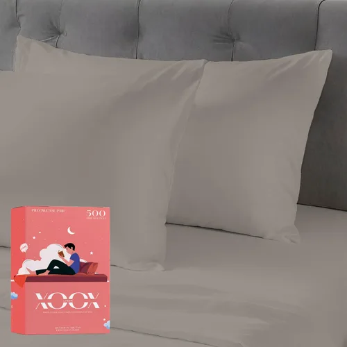 Vista 24 de XOOX Linen Juego de Sábanas de Algodón 100% Twin - Sábanas de Algodón de 500 Thread Count Tamaño Twin, Extra Suaves, Tejido Satén, Sábanas