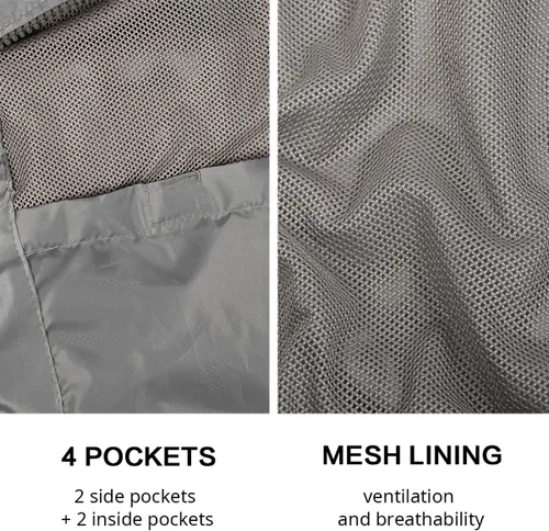 Vista 4 de Chaqueta impermeable plegable para hombre con capucha y rompevientos