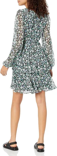 Vista 2 de Karl Lagerfeld Paris Women's Floral Tie Ruffle Dress