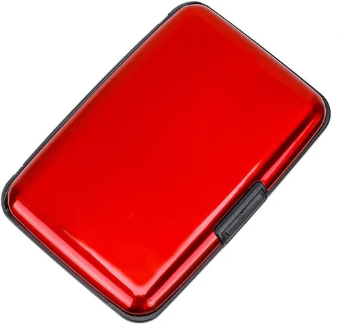 Vista 4 de Elfish.- Funda protectora de aluminio contra RFID, para tarjetas de crédito, carcasa rígida para tarjetas de presentación, cartera de metal