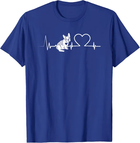 Vista 24 de Heartbeat Bulldog francés Camiseta de propietario de perros Frenchie, Negro