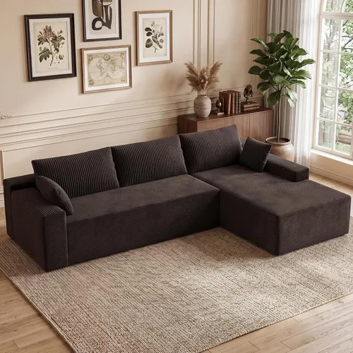 Vista 10 de Sofá seccional moderno de 108 pulgadas, sofás modulares convertibles en forma de L, sofás tapizados con asiento profundo, sofá de esponja apto