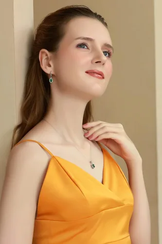Vista 2 de Juego de aretes colgantes y collar de plata de ley auténtica, creados o simulados, con piedras preciosas ovaladas y caja de regalo para mujeres