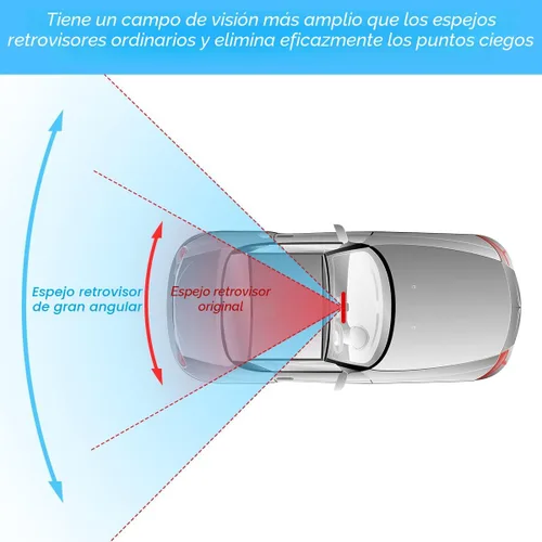 Vista 4 de Espejo retrovisor para automóvil, panorámico gran angular de 12 pulgadas, antirreflejo, espejo retrovisor automático con clip, superficie convexa