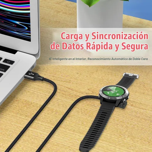 Vista 4 de AGVEE Cargador de 1.5 pies para reloj Garmin, cable de carga en forma de L