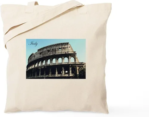 Vista 8 de CafePress Positano, Italia Tote Bag Bolsa de compras de lona beige reutilizable, Caqui, S