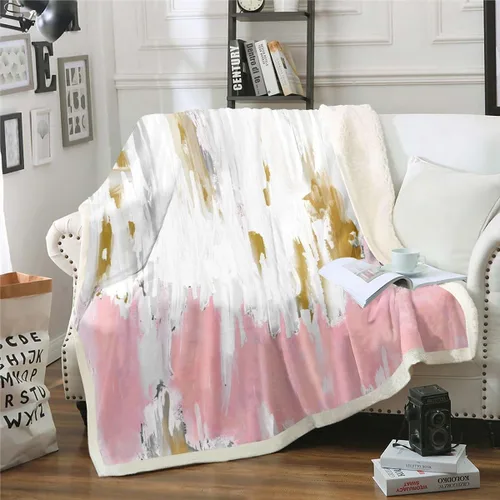 Vista 34 de Erosebridal Manta de sherpa moderna para niños y adolescentes, color naranja, verde azulado, negro, manta para silla, manta de forro polar con rayas