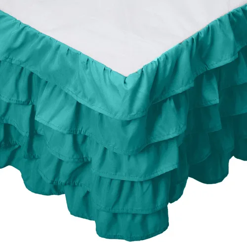 Vista 13 de Elegant Comfort Leila Collection - Falda de cama con múltiples volantes, 1500 hilos por pulgada cuadrada, calidad egipcia, con volantes antipolvo