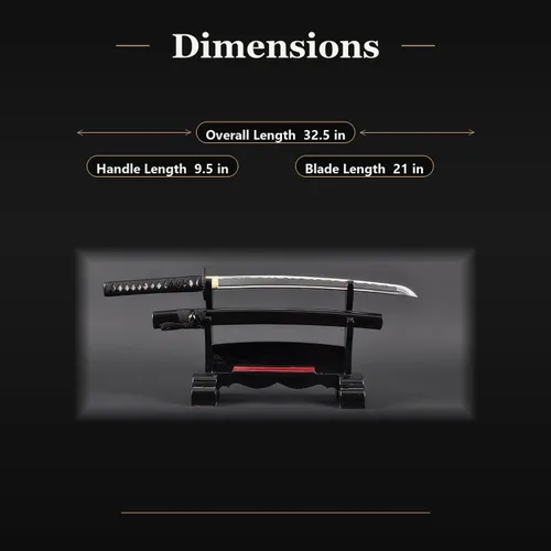 Vista 6 de Handmade Sword - Espada Katana de entrenamiento Iaido sin afilar de aleación de aluminio, hecha a mano, espada completa, vaina negra