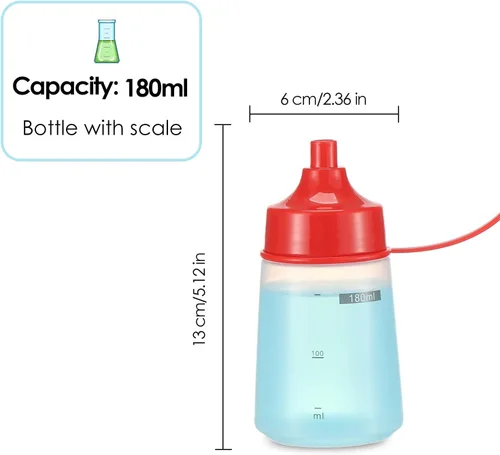Vista 3 de Botella exprimidora de condimentos para salsas de boca ancha, botellas de plástico para condimentos, pintura, salsa de tomate, mostaza, aceite