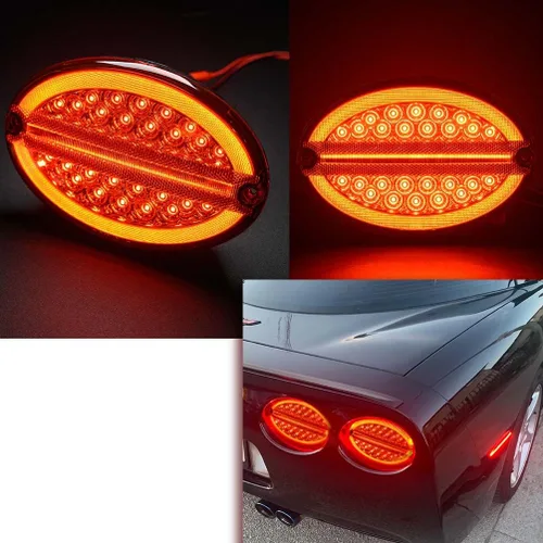 Vista 2 de Ensamble de luz indicadora de giro LED C5 Corvette para Chevy Corvette C5 1997 1998 1999 2000 2001 2002 2003 2004 Chevy-C5 Lámparas de freno