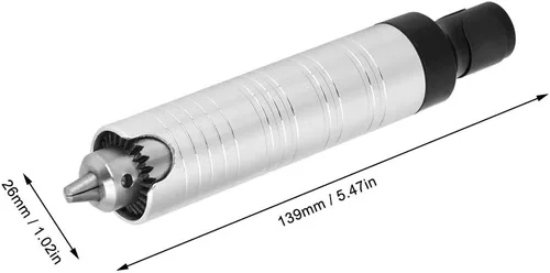 Vista 2 de Pieza de mano de acero inoxidable Chuck Flex eje giratorio amoladora angular mango llave taladro Chuck herramienta de la máquina de pulir, 0.3 ~