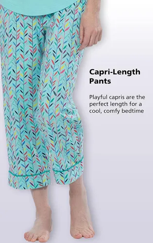 Vista 4 de PajamaGram Womens PJs Sets - Ladies Pajamas Capris 100% Cotton