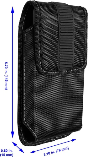 Vista 2 de Funda de nailon para teléfono celular para Samsung Galaxy S10e S20 S21 S22 S23 S24 S25 iPhone SE (2020/2022) 12/13/14/15/16/ Pro - Funda vertical