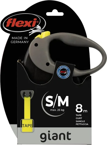 Vista 4 de Flexi - Correa retráctil clásica para perros, mediana, negro neón