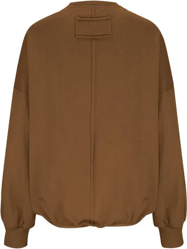 Vista 4 de Sudadera de cuello redondo para mujer, de gran tamaño, casual, sin botones, de manga larga, estilo tendy, recortada, para otoño 2023