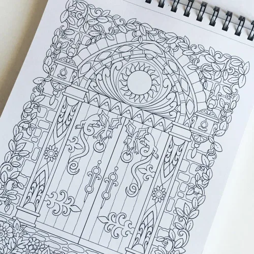 Vista 6 de Libro para colorear para adultos encantamientos míticos, grande (8.62 x 11.75 pulgadas)