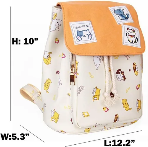 Vista 2 de MONMOB Neko Atsume - Mochila de anime tipo funda para gato, mochila para niñas adolescentes, mochila para exteriores