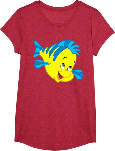 Vista 48 de Disney Camiseta de disfraz de cara grande de la Sirenita Flounder Sidekick