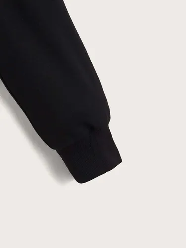 Vista 4 de COZYEASE Sudadera deportiva recortada para mujer, con hombros caídos, con cordón y cordón