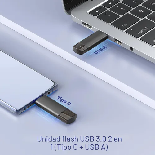 Vista 3 de JOIOT Unidad flash USB C de 32 GB, unidad flash USB 3.0 dual tipo C + USB A portátil tipo C, unidad flash USB tipo C 2 en 1 para teléfono