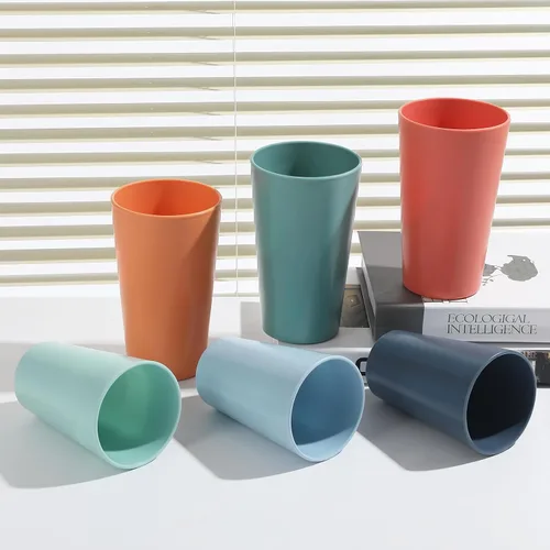 Vista 5 de Juego de 24 vasos de plástico irrompibles, vasos de plástico reutilizables de 20 onzas, vasos de agua apilables, vaso para beber para cocina