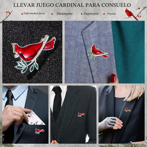 Vista 6 de Geosar - 150 alfileres cardenales a granel para regalos, clásicos