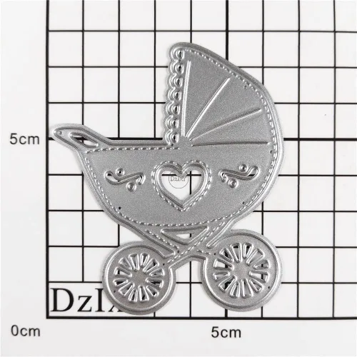 Vista 3 de DzIxY Lindos troqueles de corte de metal para carruaje de bebé, para hacer tarjetas, troquelados, juegos de troqueles, álbum, plantillas