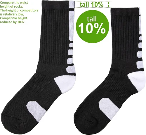 Vista 4 de DBXIIART 5 pares de calcetines deportivos para hombre, gruesos, protectores, deportivos, acolchados, baloncesto, fútbol, al aire libre, correr