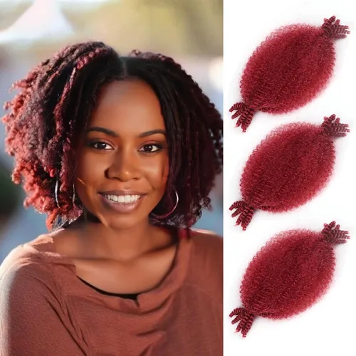 Vista 25 de Cabello afro trenzado elástico de 16 pulgadas, paquete de 3 marley twist para rastas falsas, trenzas rizadas de mariposa, cabello trenzado marley