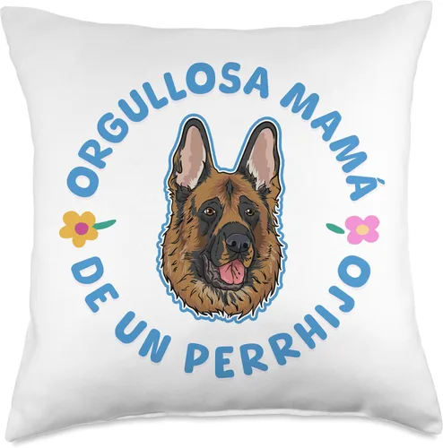 Vista 4 de Orgullosa mamá de un perrhijo. Versión Pastor Alemán Throw Pillow