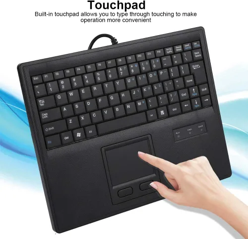 Vista 2 de Teclado táctil con cable de 10 pulgadas, 84 teclas ultra delgado integrado multitáctil tijeras trackpad