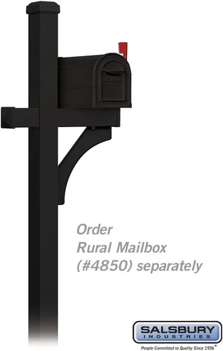 Vista 4 de Salsbury Industries 4377BLK Kit de brazo de repuesto para poste de lujo para 1 buzón de carretera, color negro