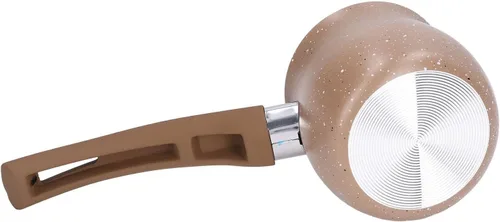 Vista 3 de Sartén de leche antiadherente de 3.1 in, olla de café antiquemaduras de una sola manija, sartén antiadherente, mini olla de leche de cerámica (café)