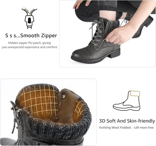 Vista 4 de STQ - Botas de combate para mujer