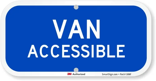 Vista 11 de SmartSign Letrero "Van Accessible" Aluminio reflectante de grado de ingeniero 3M de 6 x 12 pulgadas